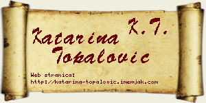 Katarina Topalović vizit kartica